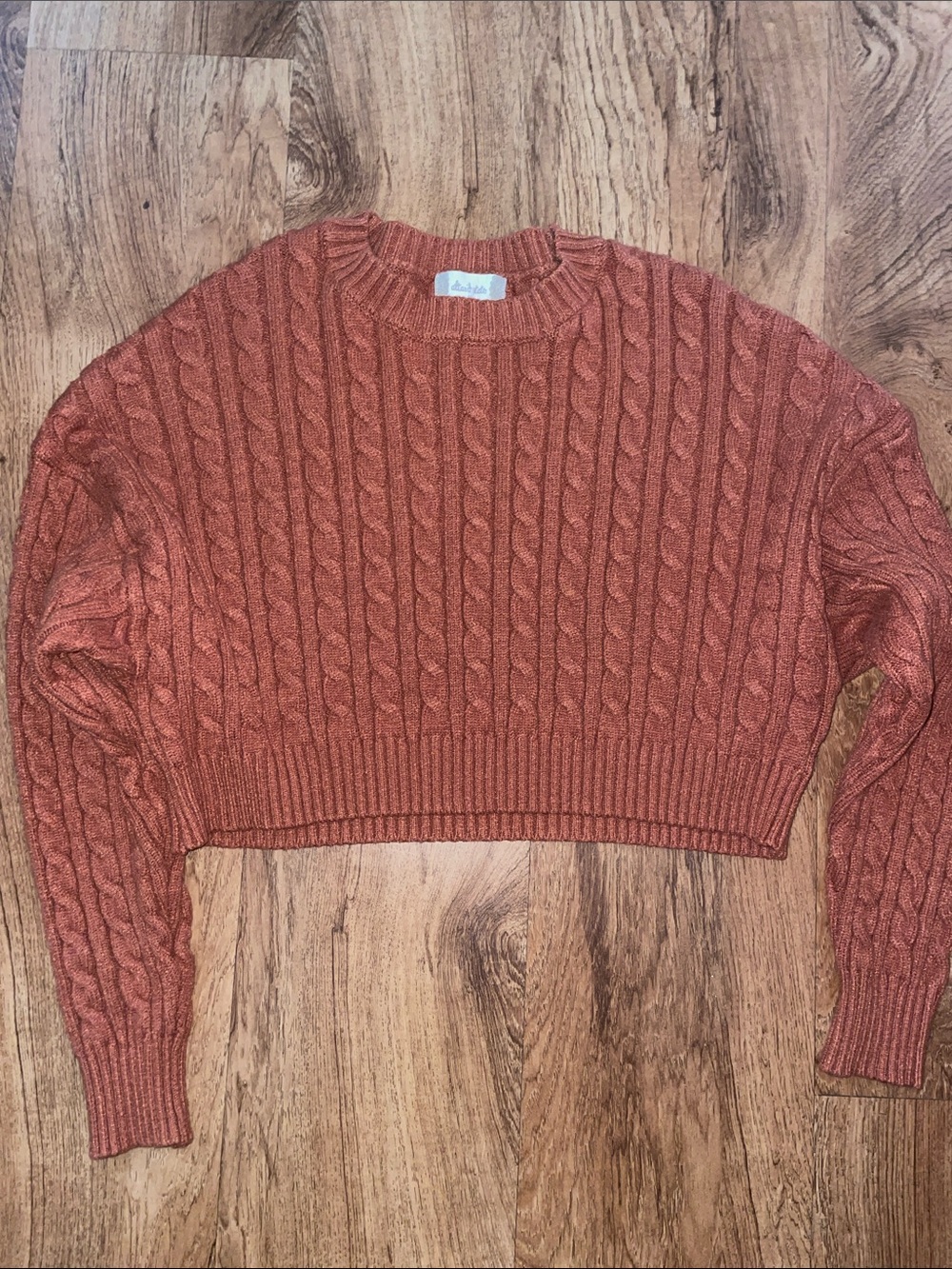 Alter’d State Cropped Cable Knit Sweater